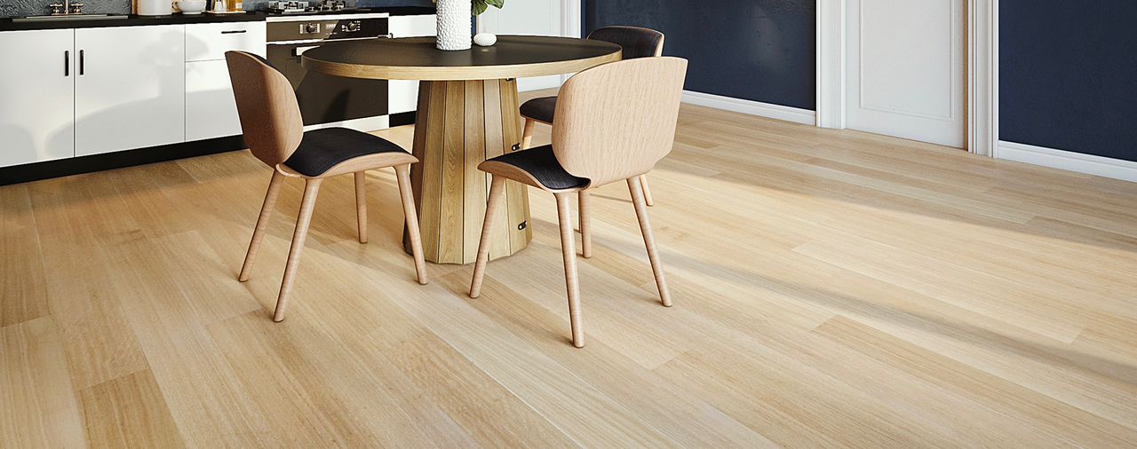 Premium wooden floor installation in a modern living room