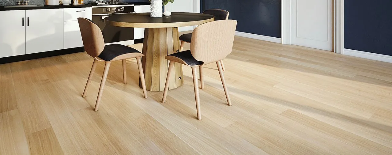 Premium wooden floor installation in a modern living room