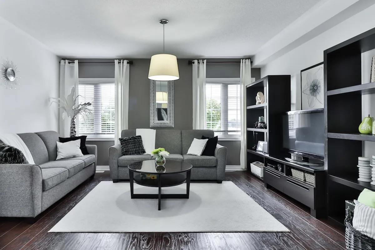 Room setting with Solid Hardwood